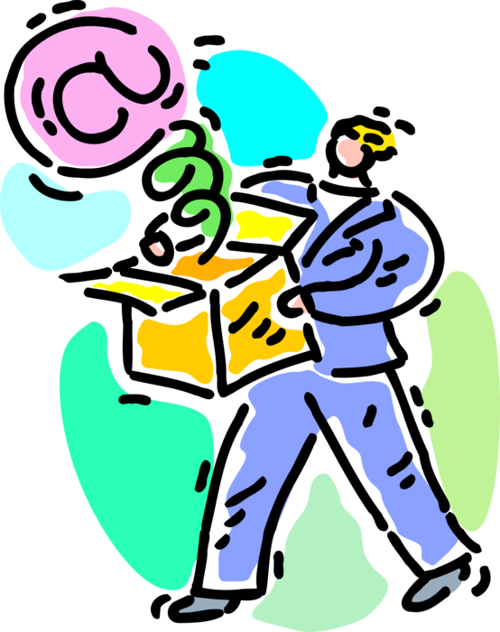 Vector Illustration Of Businessman With Jack In The - Cartoon (554x700)
