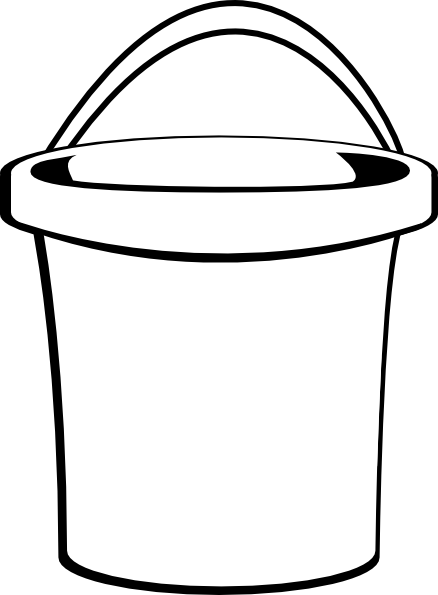 Bucket Clip Art Black And White 206156 - Transparent White Cartoon Bucket (734x1000)