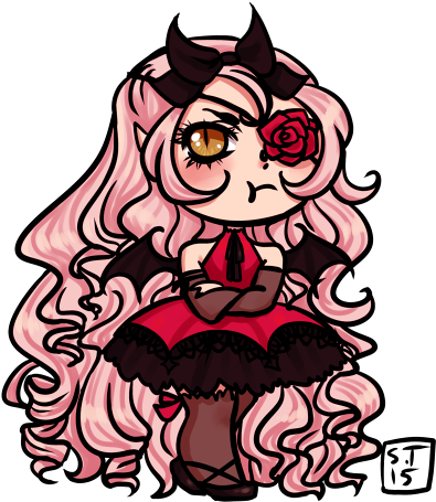 Little Vampire Girl By Nettosanne - Vampire Girl Chibi (400x491)