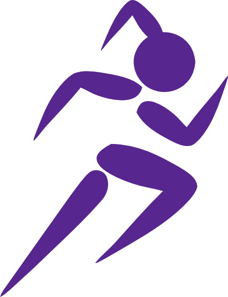 Free Clip Art Running Woman Girl Running Purple Clip - Run Clipart (456x594)