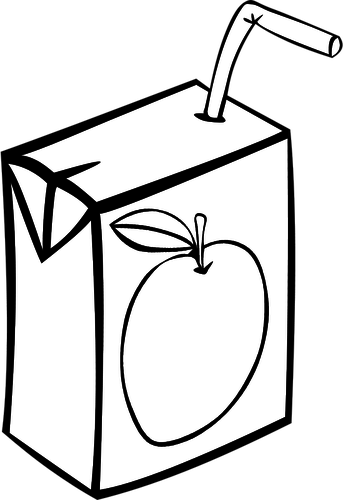 Apple Juice Box Vector Image - Juice Drawing (343x500)