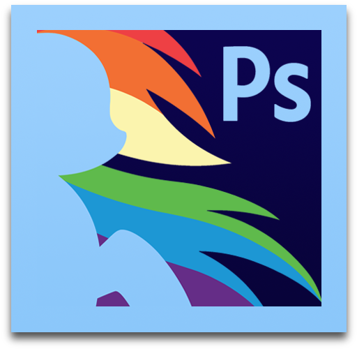 Adobe Photoshop Cs6 Rainbow Dash Icon - Icon Photoshop Png Rainbow (554x563)