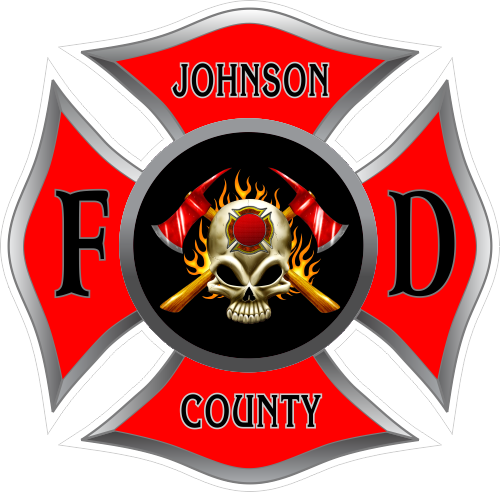 Fire Department Custom Decal - Tirecoverpro Maltese Cross On Skull With Crossed Axes (500x492)
