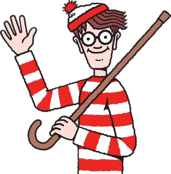 Wally With Walking Stick - Where's Wally Animation (580x589)