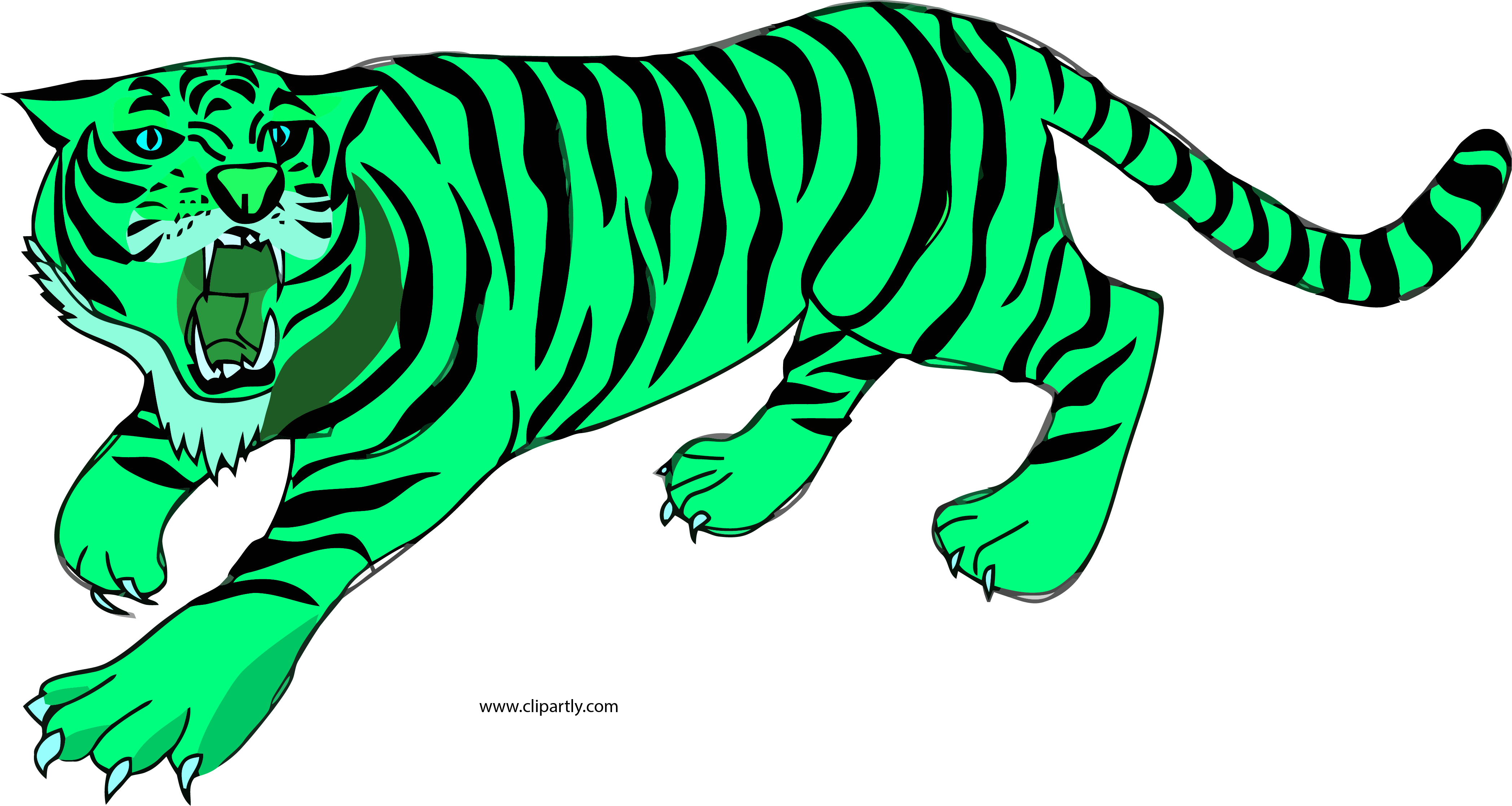 Large Tigger Growling And Having His Claws Outside - Tiger Pun (4190x2232)