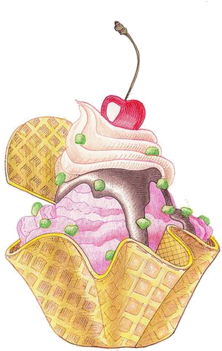 Glaces,ice Cream - Ice Cream Cups Illustrating (420x565)