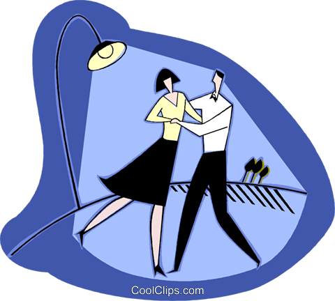 Couple Dancing Outside Under Street Light Royalty Free - Ball (480x432)