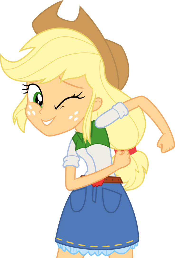 Applejack Winking By Cloudyglow - Applejack (737x1084)