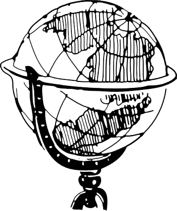 Find Your Suburb Here - Black And White Globe Clipart (357x425)