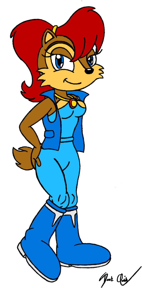 Sfs Sally Acorn Colored By Firebirdphoenix87 - Cartoon (644x1241)