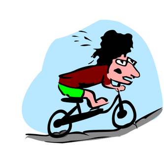 Cartoon Biker Vector - Clip Art Biker Boy (500x353)