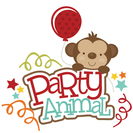 Party Animal Svg Scrapbook Title Monkey Svg Cut File - Birthday (432x432)