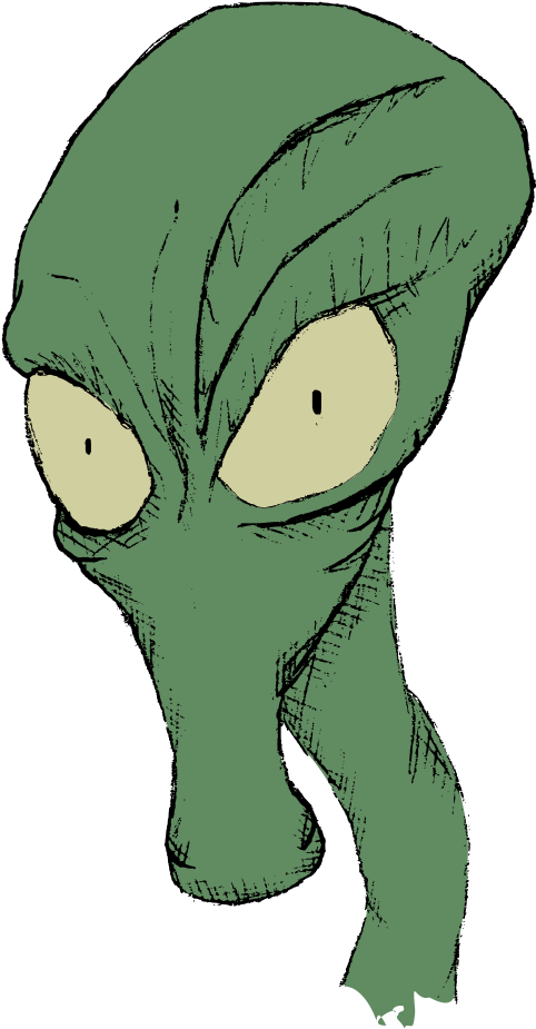 Alien Head Vector Illustration - Clip Art (556x1000)