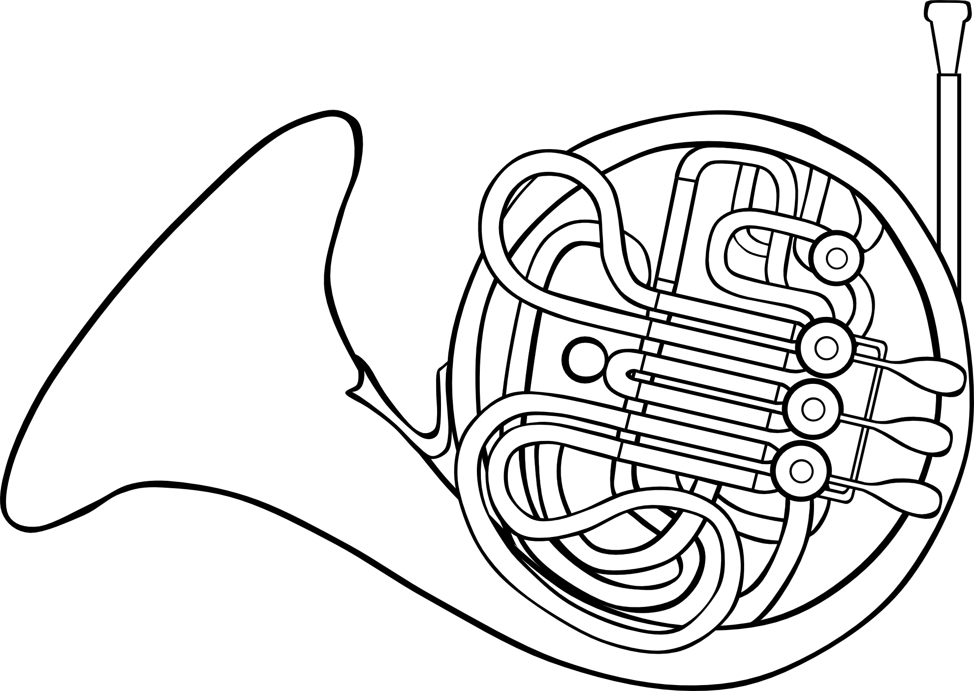 Horn - French Horn Clipart (1979x1404)