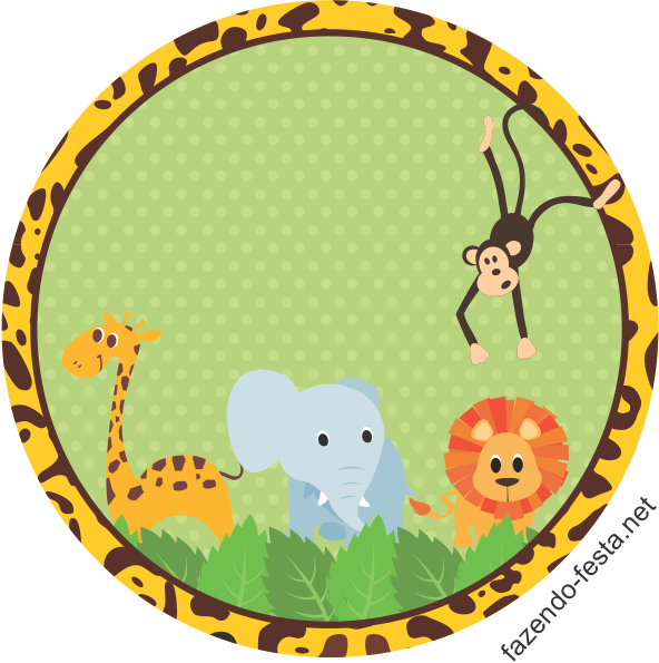 Kit Festa Safari Completo Para Editar E Imprimir Gr - Etiquetas De Safari Para Baby Shower (592x595)