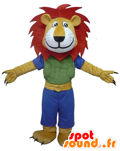 Yellow Lion Mascot, White And Red, With A Colorful - New Spotsound Masot Yuru-chara Mihama Chama Giant Orange (600x600)