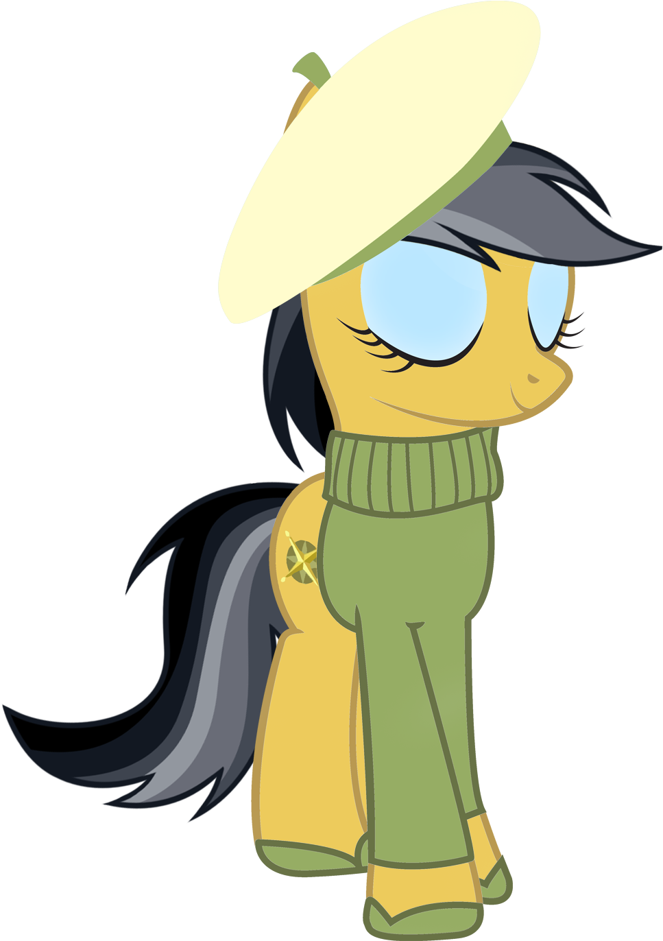 Cool77778, Beret, Clothes, Daring Do, Safe, Simple - My Little Pony Opalescence Pony (1000x1371)