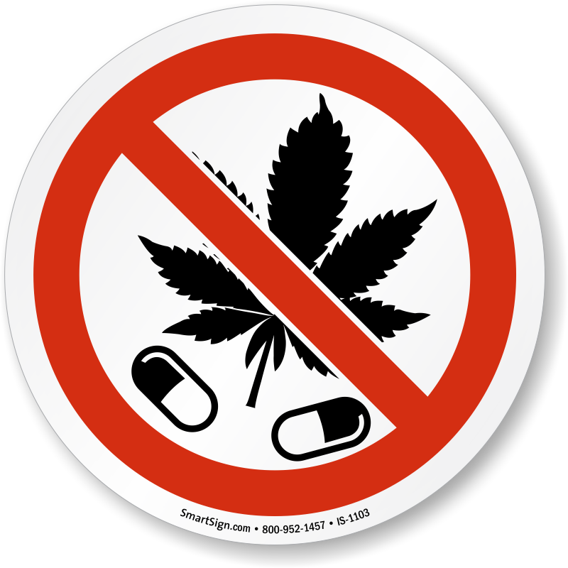 No Drugs Marijuana Leaf Iso Sign - Dangers Of Drug Abuse (800x800)