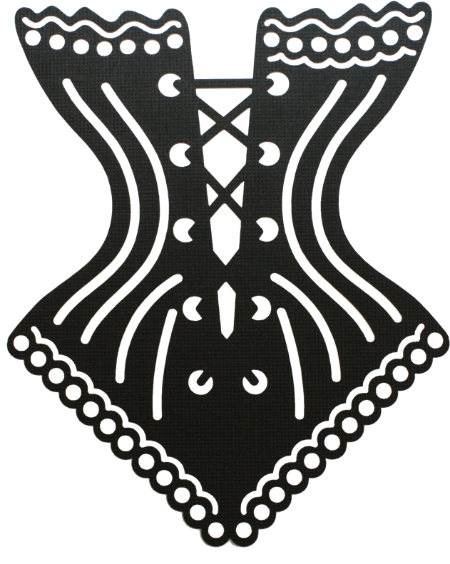 Silhouettes-corset By Laurel Lane - Stencil (638x800)