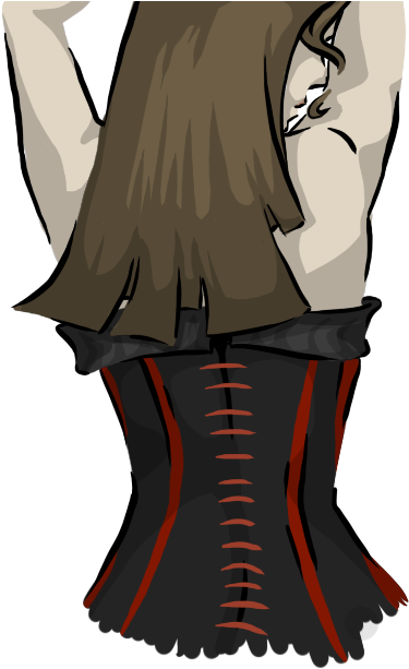 Corset Illustration By Electronic-fox - Cartoon (411x617)
