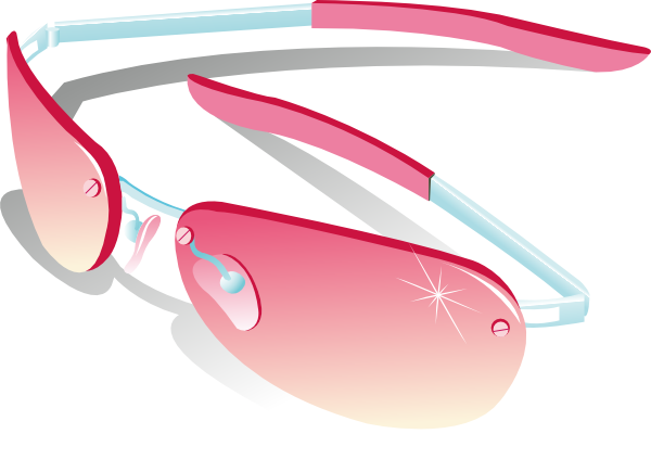 Pink Sunglasses Clipart Download - Rose Farbige Glas-gruß-karte Karte (600x435)