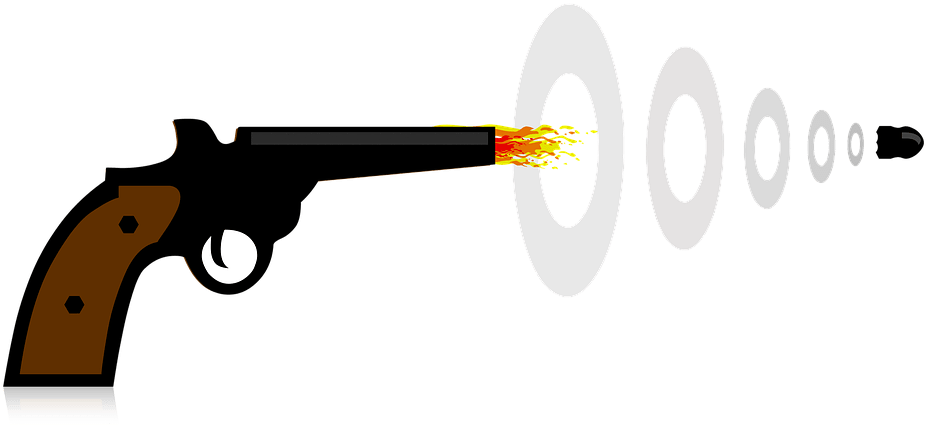 Gun Bullets Clipart 5 By Lisa - Cartoon Gun Shooting Bullet (960x453)