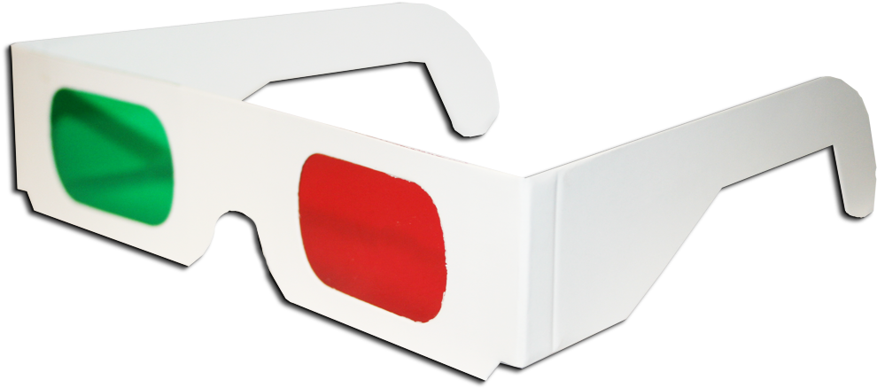 Red Green Hand Held - Red And Green 3d Glasses (1000x464)