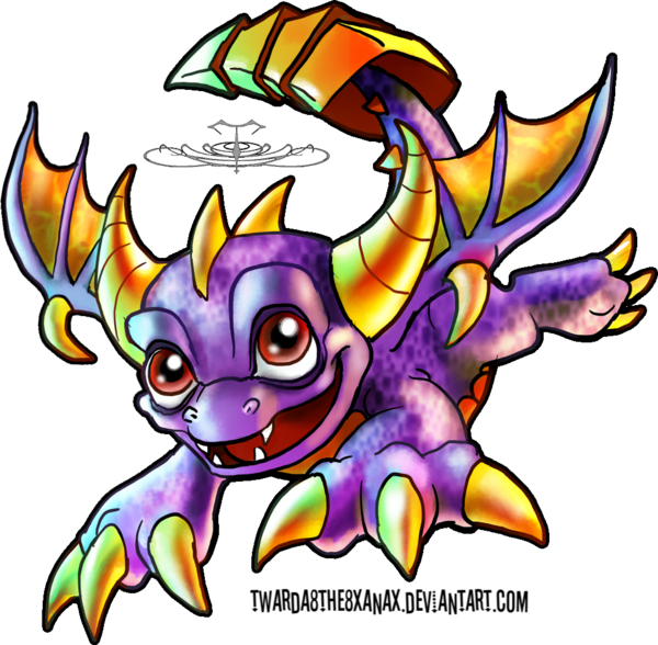 Skylander Spyro By Twarda8 - Spyro From Skylanders Drawing (600x588)