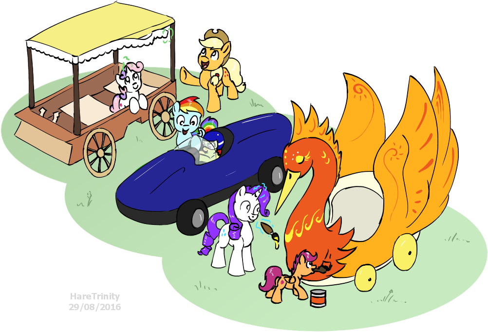 Apple Bloom, Applejack, Artist - Cartoon (1043x720)