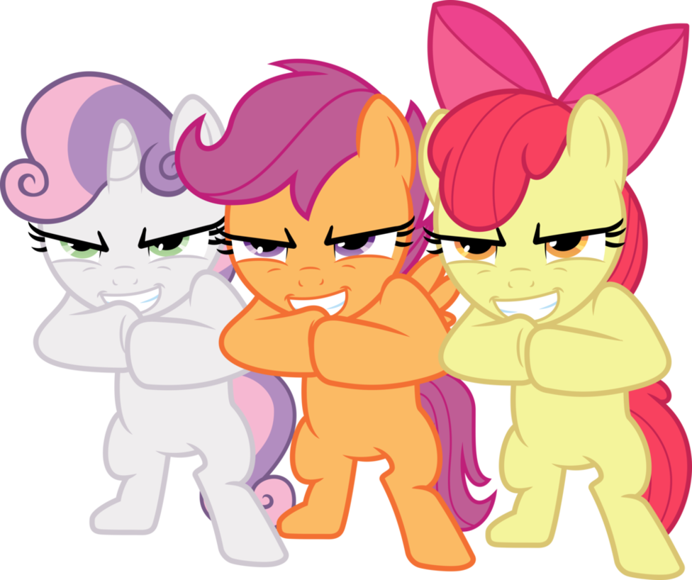 Pony Cutie Mark Crusaders Applejack Scootaloo - Angry Cutie Mark Crusaders (976x818)