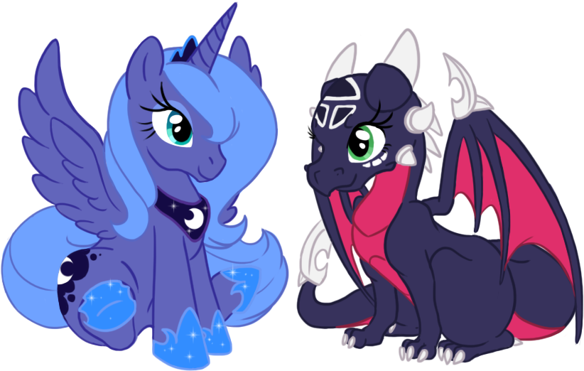 Whatthefoxbecca, Crossover, Cynder, Dragon, Female, - Princess Luna And Cynder (848x547)