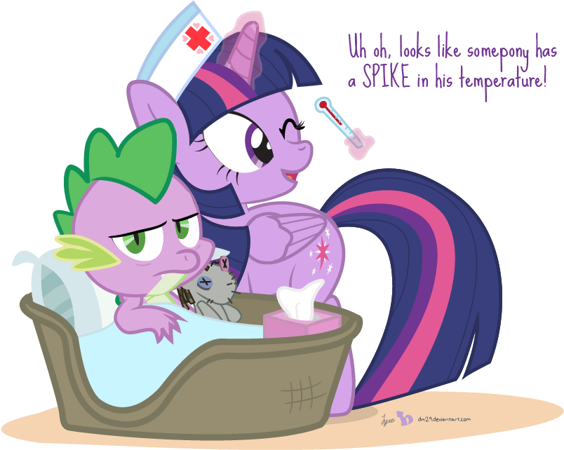 Dragon Fever By Dm29 - My Little Pony Spike Sick (825x660)