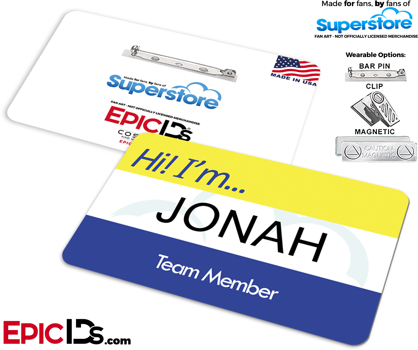 Employee Name Badge 'superstore' Wearable Id - Epicids Army Of Darkness Ash Williams S-mart Employee (1417x1181)