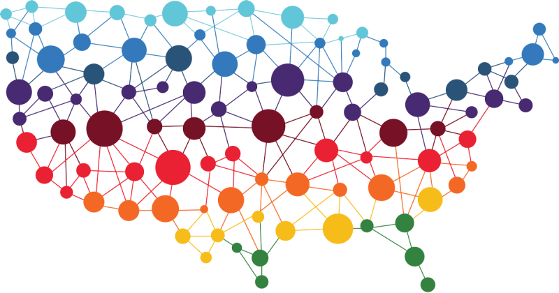 Pin Quiz Clip Art - Us Map With Arrows (800x420)