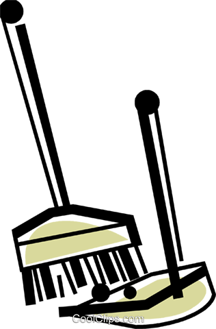 Scope E Palette Immagini Grafiche Vettoriali Clipart - Broom And Dustpan Transparent (316x480)