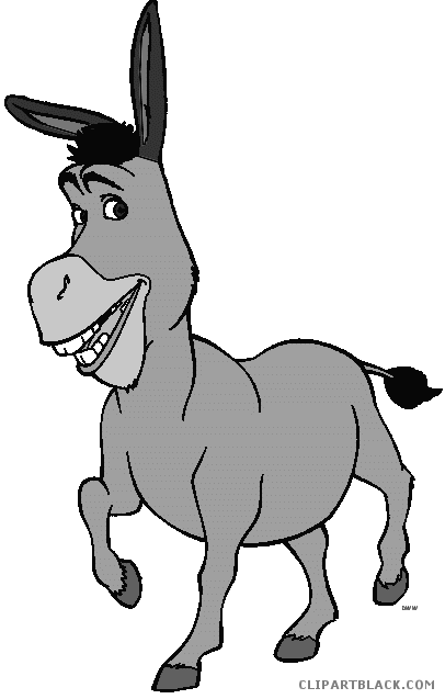Donkey Animal Free Black White Clipart Images Clipartblack - Donkey From Shrek Clipart (406x637)