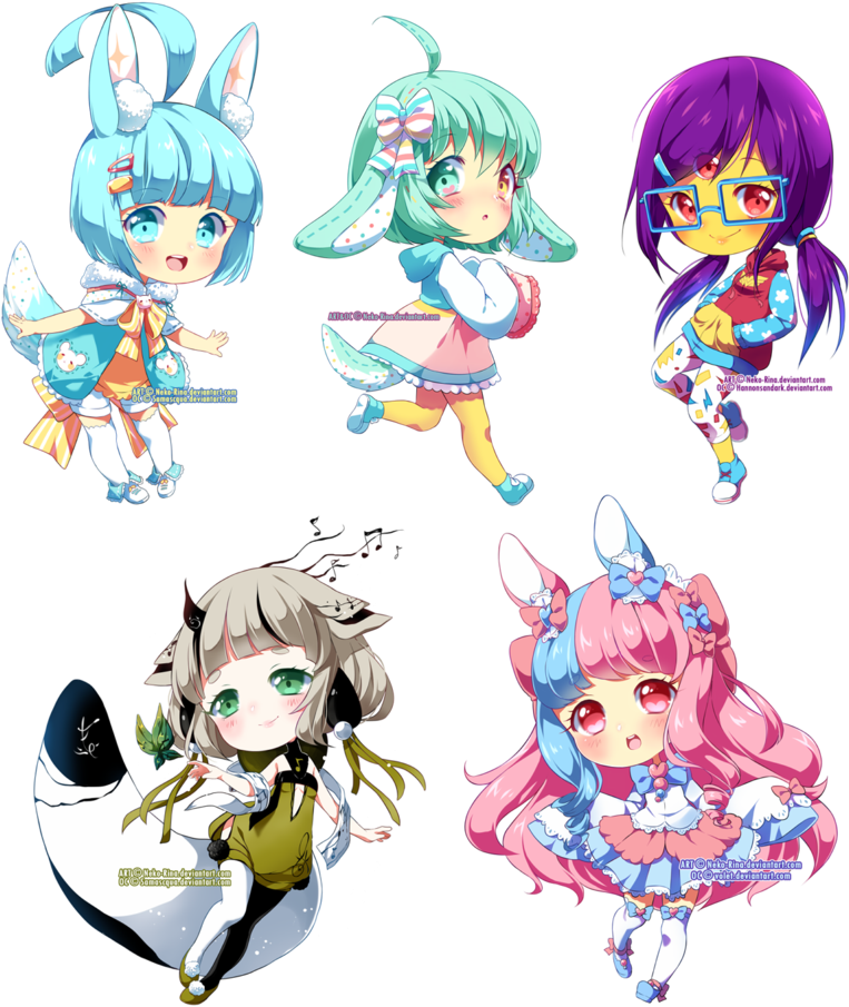 Chibi Batch 03 By Neko-rina - Neko Rina Chibi (849x942)