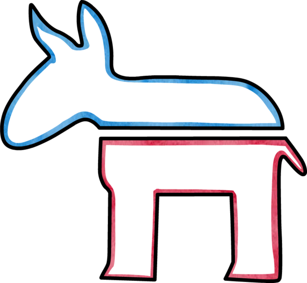 Us Democratic Party Donkey - Democratic Party (600x553)