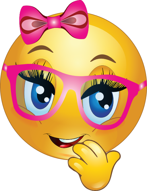 Clipart Girl Wearing Pink - Girl Emoji With Glasses (512x664)