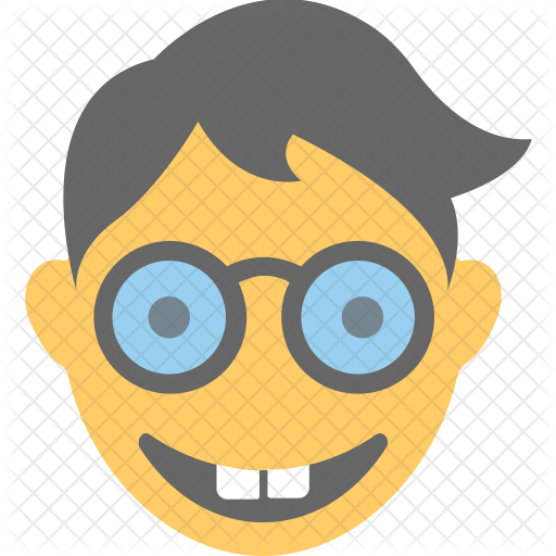 Nerd Face Icon - Stock Illustration (512x512)