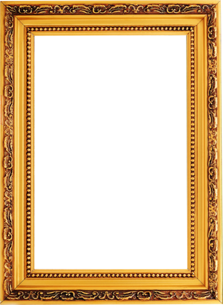 Gold Frame - Fancy Picture Frame Png (439x600)