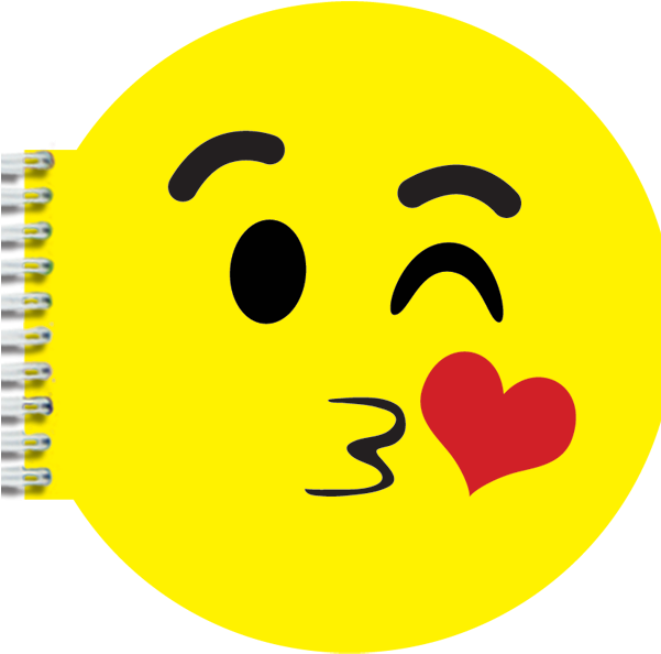 Kissy Emoji Notebook - Iscream Strawberry Scented Kissy Emoji Shaped Notebook (600x700)