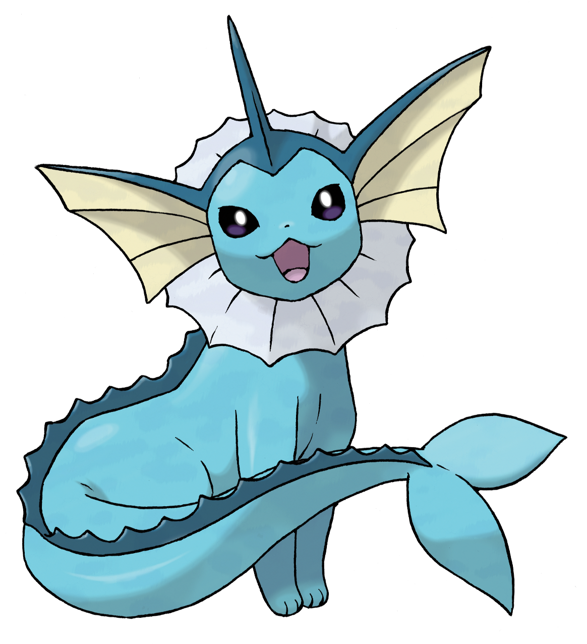 Its Long Tail Is Ridged With A Fin Which Is Often Mistaken - Pokemon Vaporeon (1280x1280)