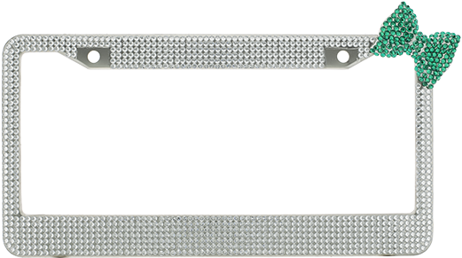 Clear Crystal License Plate Frame License Plate Frame - Purple Bow Bling Rhinestone License Plate Frame (540x290)
