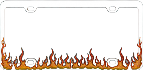 Decorative License Plate Frames - Flame License Plate Frame (500x250)