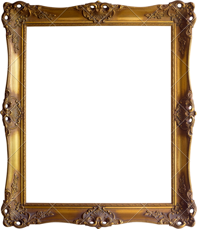 Golden Frame Cutout - براويز للصور (687x800)