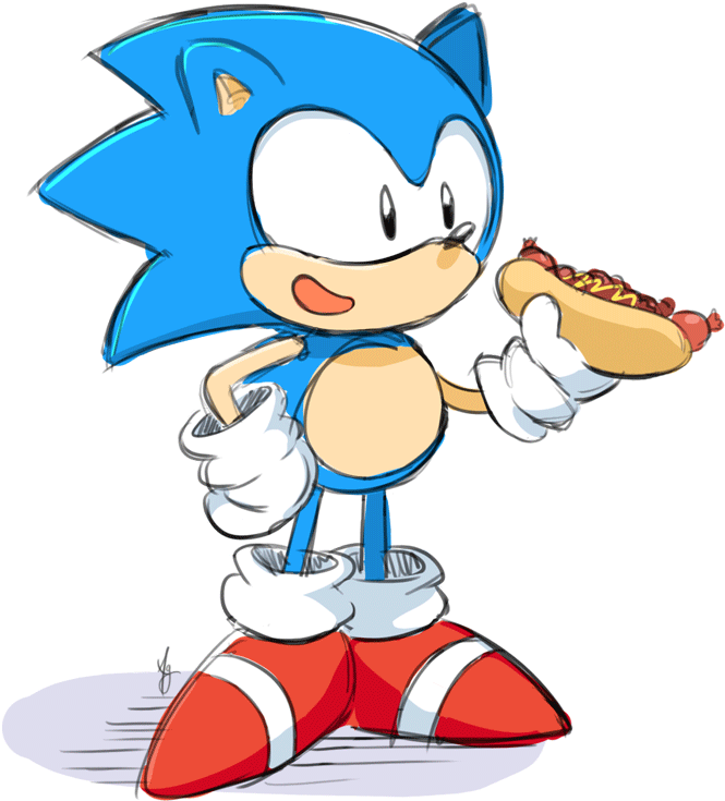 Cute Baby Dogs Wallpaper Download - Sonic Eating A Chili Dog Gif (700x772)
