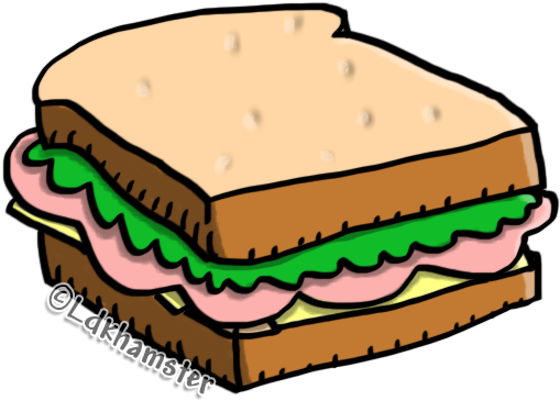 Ham Sandwich By Ldkhamster - Fast Food (600x600)