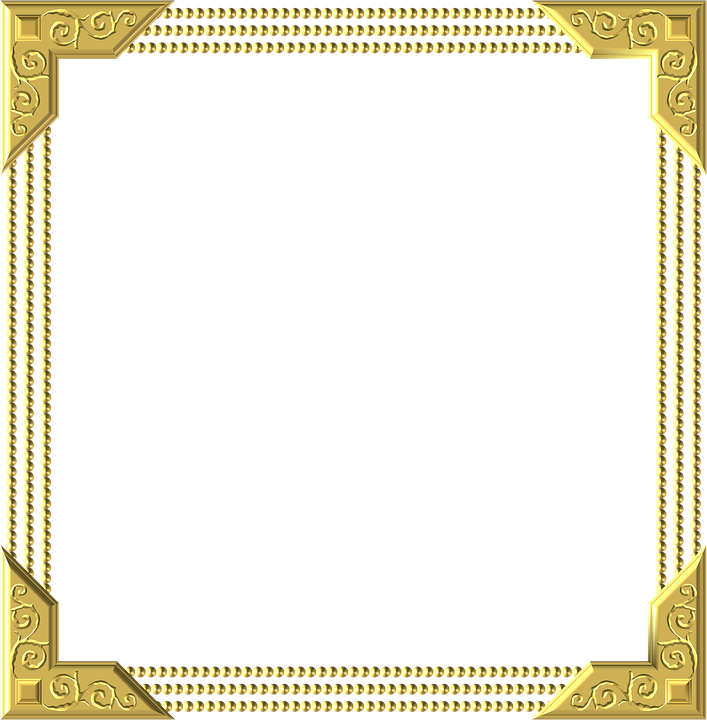 Gold, Frame, Square, Border, Decoration, Decor - Png Colour Border Hd (707x720)