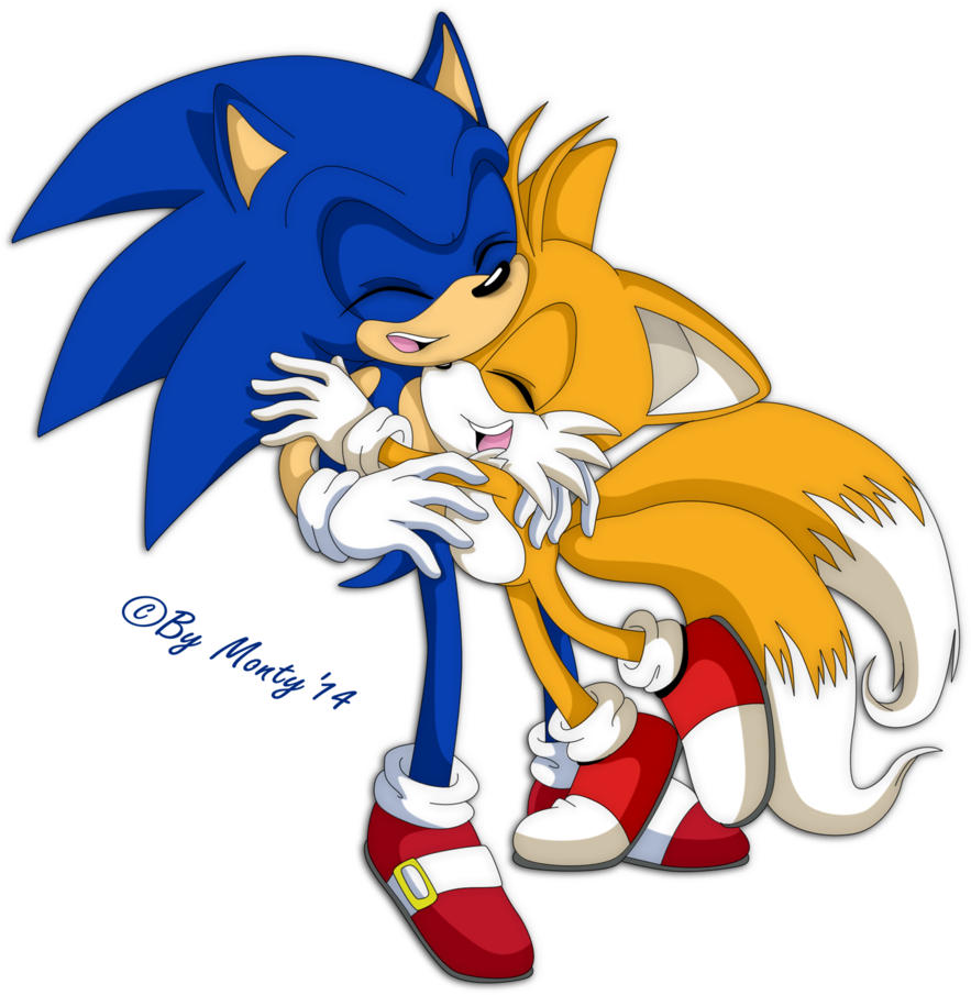 Source - Fc03 - Deviantart - Net - Report - Baby Sonic - Sonic And Tails Hug (900x965)